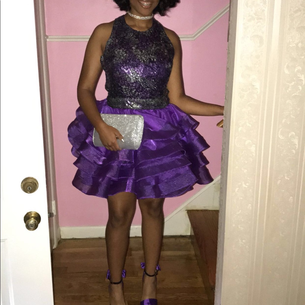 Purple And Silver Formal Dress